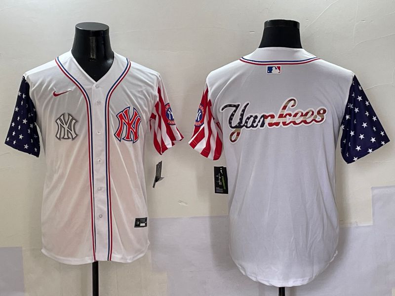 Men New York Yankees Blank White a generation of national flags Jointly Name 2025 Nike MLB Jersey style 14